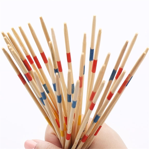 Wooden Pick Up Sticks Classic Kids Board Game, Educational Wooden Traditional Mikado Spiel Pick Up Sticks with Box Game, Durable Traditional Pickup Toys for Family, Pick Up Sticks Toy for Kids Age 5