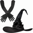 thumbnail image 5 of Offaod Halloween Witch Costume Accessory Set for Women - Hat and Gloves Combo, Gothic Spooky Party Cosplay Outfit, 5 of 5
