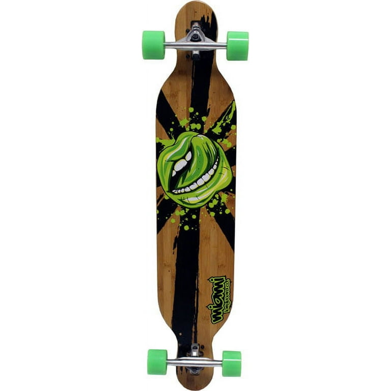 MIAMI I-CORE V_LAM BAMBOO LONGBOARD Fiber Flex DROP THRU CRUISER Skateboard