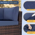 thumbnail image 4 of Howcool 7-Piece All-Weather Wicker Rattan Outdoor Patio Furniture Set,Modular Patio Conversation Furniture Set with Thick Cushions & Tempered Glass Table, 4 of 9