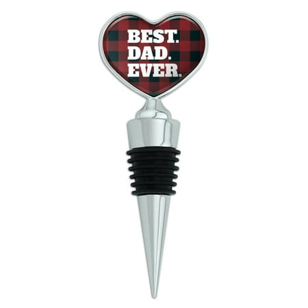 Best Dad Ever Red Black Plaid Heart Love Wine Bottle (Best Red Wine In India)