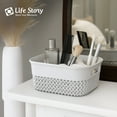 thumbnail image 4 of Life Story 4 Qt Decorative Storage Basket, Small Plastic Home Organizer, White, 4 of 8