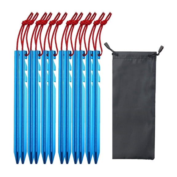 12 Pcs Heavy Duty Tent Peg Canopy Stakes Camping Peg Aluminium Alloy Tent Stakes for Camping, Backpacking, Gardening