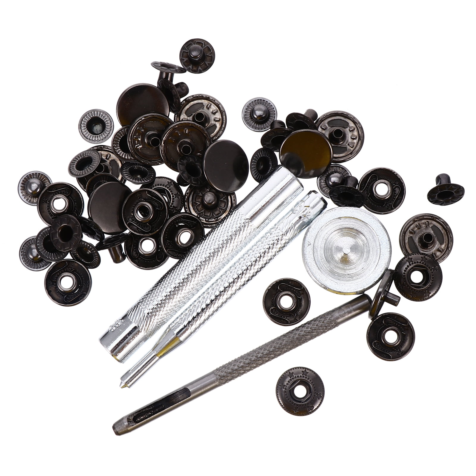 15 Sets Heavy Duty Rivet Poppers Snap Fasteners Press Stud Clothing Sewing  Leather Craft Line 24 Snaps Line 20 Snaps 