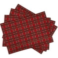 thumbnail image 2 of Red and Black Buffalo Plaid Christmas Placemats Set of 4 Christmas Checkered Tartan Placemats 12”x18” Seasonal Winter Xmas Place Mats Washable Table Mats for Dining Parties Holiday New Year Decor, 2 of 8