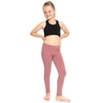 thumbnail image 2 of Stretch Is Comfort Stretchy Girl's Cotton Leggings Dark Mauve Large, 2 of 6