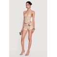 thumbnail image 2 of Women's Studded Belted Front Faux Leather Shorts, 2 of 4
