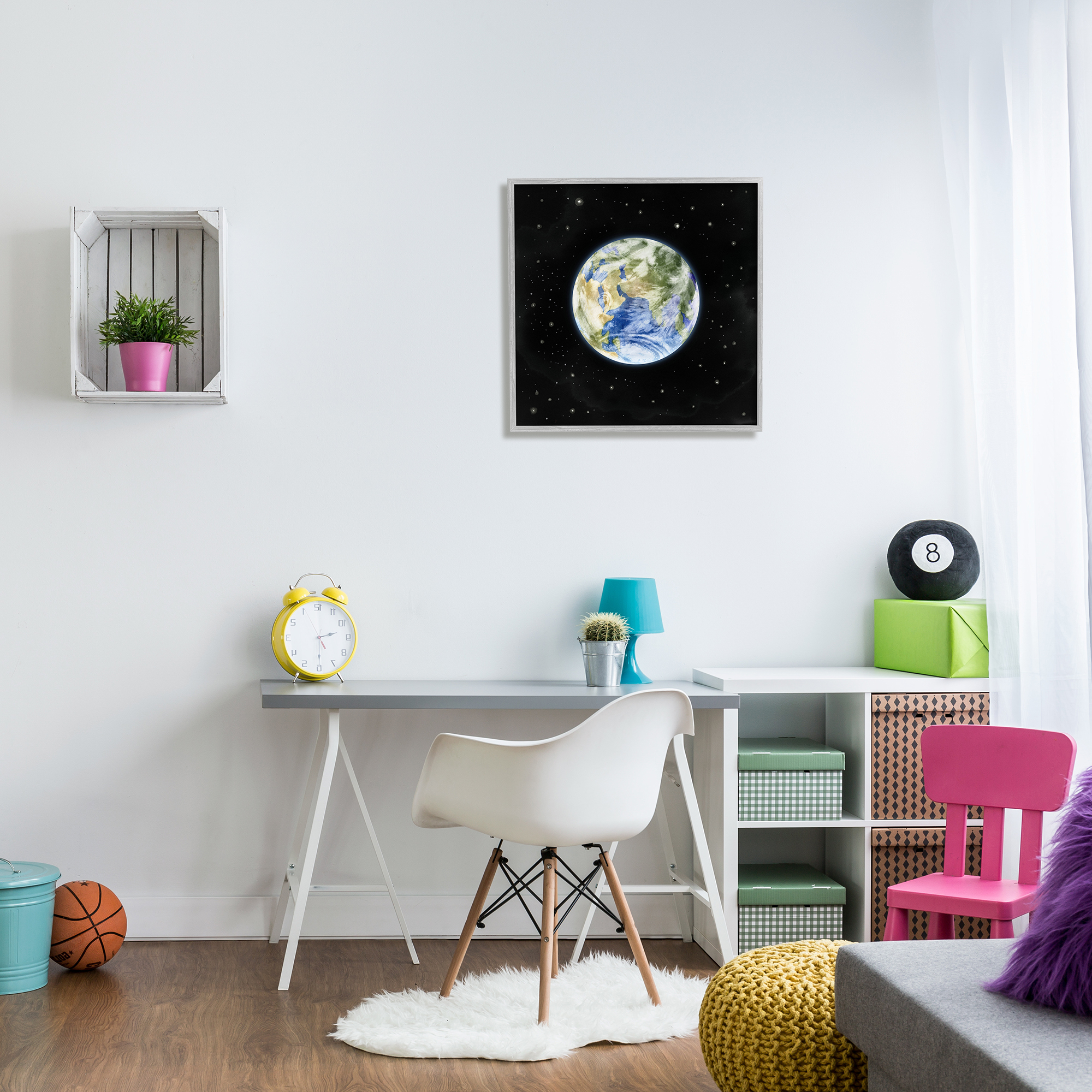 Stupell Indtries Planet Earth Surrounded By Stars Outer Space Sky,24 x 24,Design by Grace Popp&nbsp;