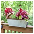 thumbnail image 3 of 24 Inch Westlake Outdoor Rectangular Deck Rail Textured Resin Garden Flower Planter w/Sun Protectors, Rustic Galvanized, 3 of 7