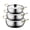 Silvery, variant on 3-Piece Stainless Steel Pot Set with Lids - Non-Stick, Stackable & Dishwasher Safe Soup Pots, Even Heating Textured Base for Ramen, Cooking, Camping, Kitchen & Gifting