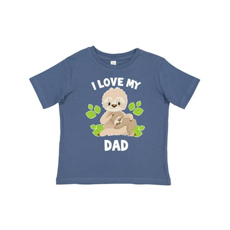 

Inktastic Cute Sloth I Love My Dad with Green Leaves Gift Toddler Boy or Toddler Girl T-Shirt