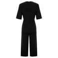 thumbnail image 5 of GILIGEGE Women's Casual Jumpsuits 2025 Summer Trendy Wrap V Neck Short Sleeve Wide Leg Pants Elegant Loose Rompers Outfits with Pockets Overalls for Women Loose Casual Short Sleeved Jumpsuit, 5 of 5