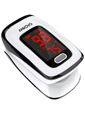 ANKOVO Pulse Oximeter Fingertip, Oxygen Level Pulse Rate,Blood Oxygen Saturation Monitor,Heart Rate Monitor and SpO2 Levels with LED Screen Display Batteries and Lanyard Included