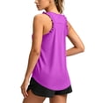 thumbnail image 4 of Women Summer Workout Tank Tops Ruffle Sleeveless Racerback Crewneck Casual Loose Running Gym Athletic Yoga Tee Shirts, XL, 4 of 7