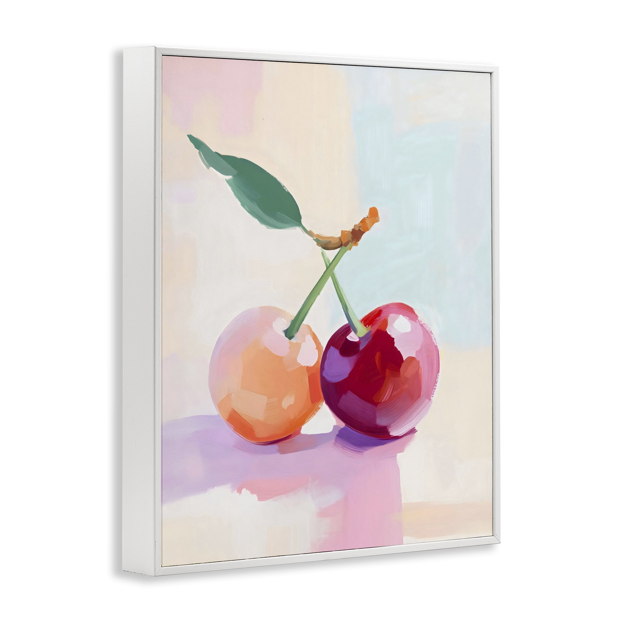 Stupell Industries Pastel Cherries Pair White Framed Giclee Art, design by The Prints Vibe