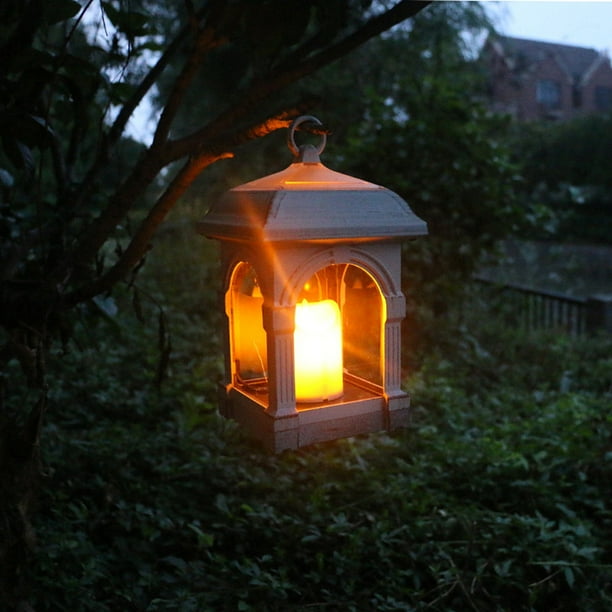Bright Solar Lantern Candle Lights Waterproof Hanging Lamp Patio Lawn