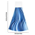 thumbnail image 2 of Dailycode Kitchen Wash Cloths with Hanging Loops Absorbent Absorbent Quick Drying Hand Towels, 2 Pack, Abstract Blue Ripples, 2 of 7