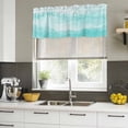 thumbnail image 5 of Aqua Ombre Mountain Valances for Windows, Decorative Rod Pocket Window Valance Curtains, Nature Abstract Art Marble Gradient Short Curtain Drapes for Kitchen/Living Room, 2 Panels, 60" W x 18" L, 5 of 8