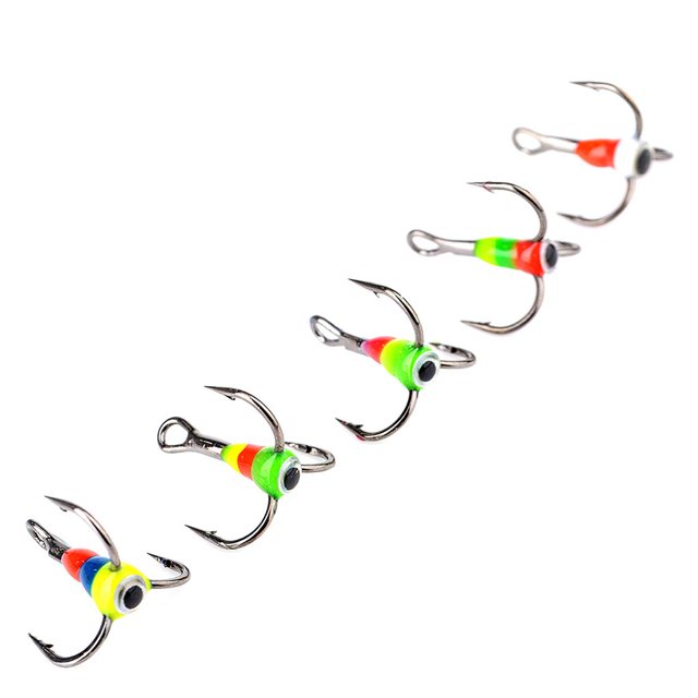8 # Anzuelo De Pesca De Acero De Alto Carbono Gancho De Tres Mordazas Buena Mano De Obra Aparejos De Pesca Portátiles Para Accesorios De Pesca Al Aire Libre 5 Uds Kearding OD010442-02