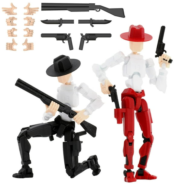 Deeplus Titan 13 Figura De Acción Cowboy Ya Montado Maniquí 13 Figuras De Acción Para Niños Paquete De 2 5.4 Pulgadas T Lucky 13 Figura De Acción Figura De Acci?N T13 Negro Y Rojo