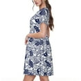 thumbnail image 2 of Naloa Blue Fish1 Print Womens Summer A-Line Dress with Pockets,Short Sleeve Dresses,Flowy Beach Swing Dress for Vacation Travel, 2 of 6