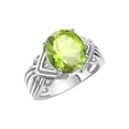 thumbnail image 3 of RYLOS Rings for Women Sterling Silver Ring 12X10MM Gemstone &  Diamonds Great Ring for Middle or Pointer Finger August Peridot Jewelry  Size 10.5, 3 of 6