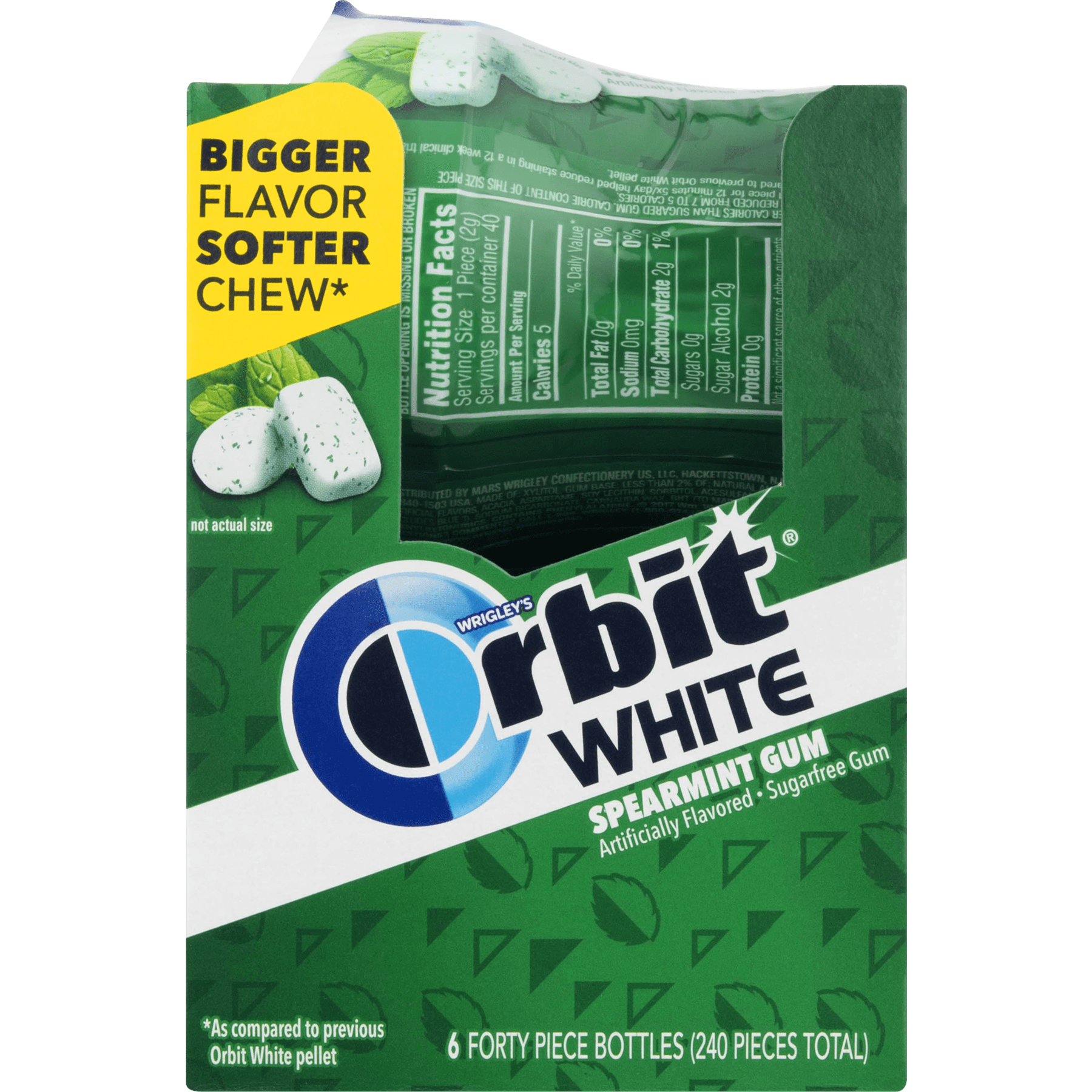 Orbit White Spearmint Soft Chew Gum, 40 Piece,