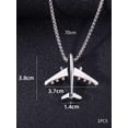 thumbnail image 3 of Bling Queen Unisex Silver Plated Airplane Pendant Necklace With Hip Hop Chain, Birthday Gift For Special Person, Dainty Silver Necklace, Erratic Pendant Necklace, Unique Pendant Necklace(Silver), 3 of 3