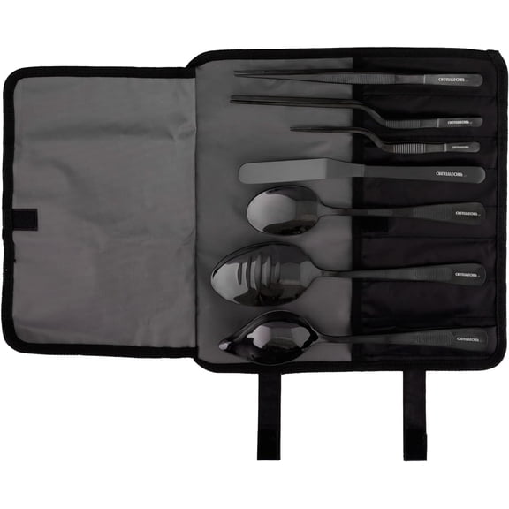 CREATIVECHEF Professional Chef Plating Kit, 7 Piece Culinary Plating Set, Black, Stainless Steel