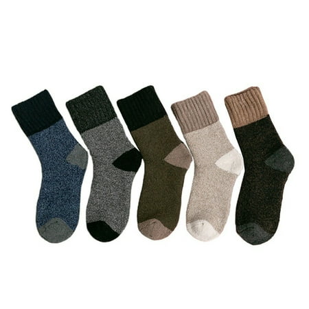 

ADVEN 5 Pairs Autumn Winter Thickened Sock Soft Comfortable Breathable Socks Hosiery Warm-keeping Footwear Bedroom Dormitory
