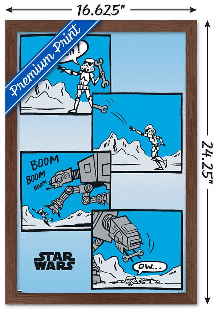 Star Wars: The Empire Strikes Back - Comic Panels Wall Poster, 14.725" x 22.375", Framed