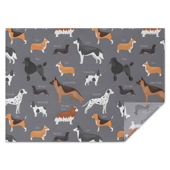 Dalmatian Corgi Bulldog Rectangle Tablecloth 60"x84",Waterproof Polyester Rectangle Table Cloth, Wipeable Spillproof Polyester Tablecloth for Dining, Camping, Indoor and Outdoor