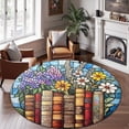thumbnail image 2 of Round Area Rug, Book Flower10 Non-Slip Floor Mat, Soft Washable Carpet for Living Room Bedroom Decor 31 Inch, 2 of 6