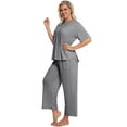 thumbnail image 4 of DAKIMOE Lounge Sets for Women Short Sleeve Tops and Long Pants Soft Comfy Pajamas Set 2 Piece Loungewear Nightwear Pjs Sleepwear Outfits for Women S-XXL, 4 of 7