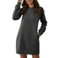 thumbnail image 1 of MITCOWBOY Robe Noire Robe Blanche, Robe Chandail à Manches Longues et Col Rond pour Femmes, Robes d'Automne Robes Formelles pour Femmes, Robe d'Invité de Mariage E 2TG (Liquidation), 1 of 4