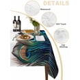 thumbnail image 2 of Retro Table Cloth 60x84 Inch Rectangle, Peacock Feathers Abstract Art Waterproof Tablecloth Washable Table Cover for Party Picnic Dinner Decor, 2 of 9