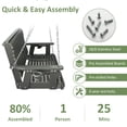 thumbnail image 3 of Fortune Candy HDPE Porch Swing with Stainless Steel Bolts, Heavy Duty 1200 lbs, for Outdoor, Gray, 3 of 7