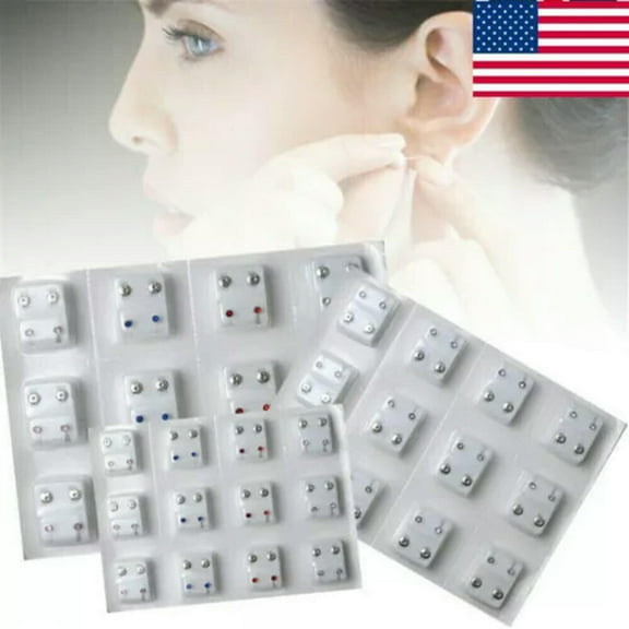 K-KED 24Pcs Medical Earrings Piercing Tool Kit Ear Stud Surgical Steel Ear Studs US.-Multi-Coloured-12Pairs
