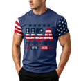 thumbnail image 2 of LWavelet Mens American Flag T-Shirt 4th of July T-Shirt USA Flag 1776 Patriotic Tee Memorial Day Tops, 2 of 4