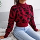thumbnail image 4 of Suéter de señora para mujer, suéter de cuello redondo de manga larga con estampado de leopardo para invierno y otoño, 4 of 8