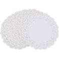 thumbnail image 2 of Blondas de papel de encaje blanco, redondas de 4 pulgadas, desechables, para bodas, cumpleaños, pasteles, postres, vajilla y decoración de alimentos., 2 of 5