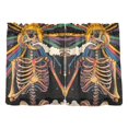 thumbnail image 7 of Yayeee Kitchen Curtains Tier Pair Light Filtering 27"x36" Rod Pocket Short Cafe Window Panel, Colorful Skeleton Sun, 7 of 7