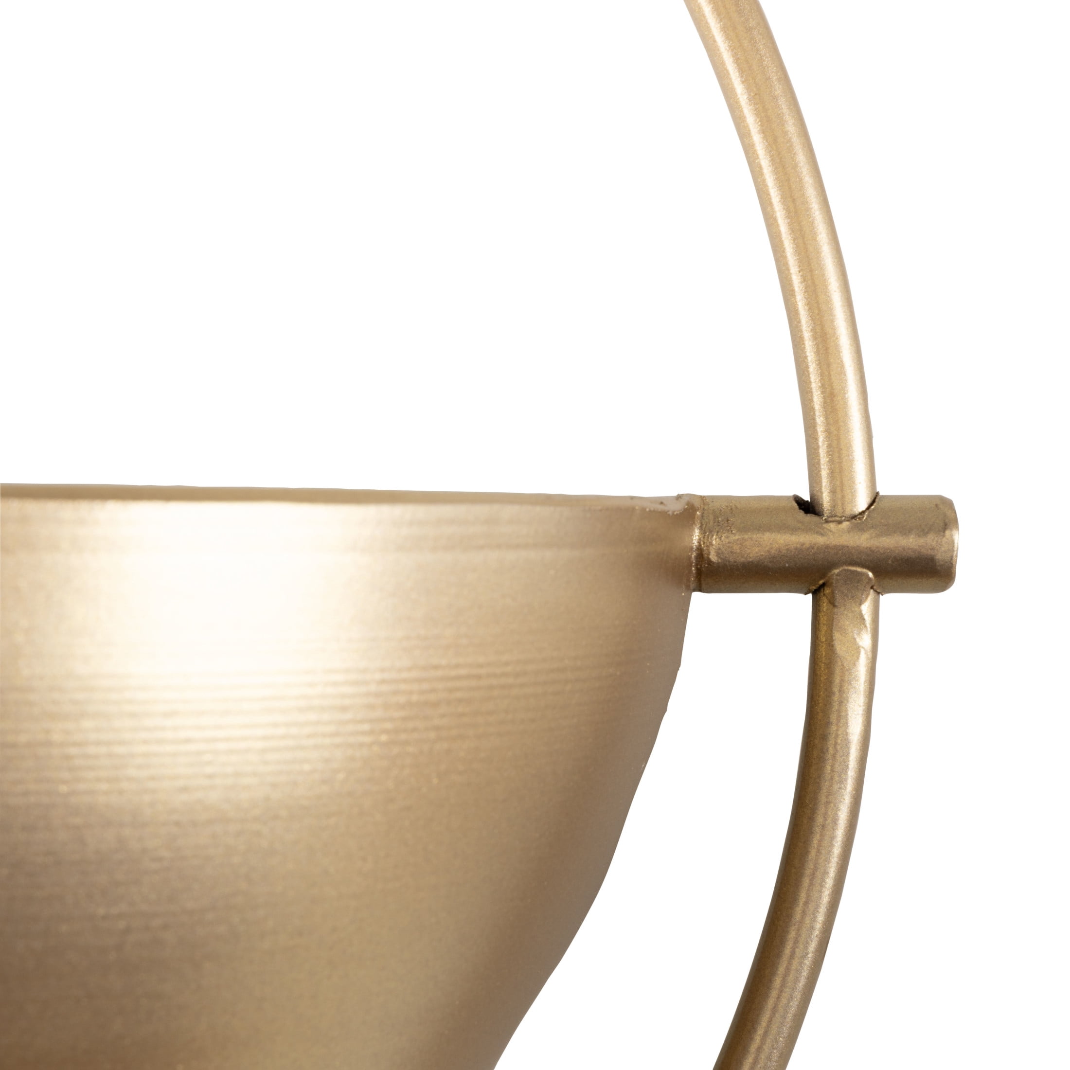 DecMode 15", 13", 10"H Round Gold Metal Geometric Wall Planter (3 Count)
