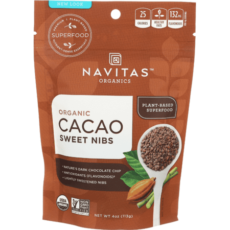Navitas Organics Organic Sweet Chocolate Nibs 4 oz - Pack of 5