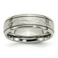 thumbnail image 1 of Titanium 7mm Grooved Edge Hammered and Polished Band Size 7, 1 of 6