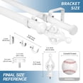thumbnail image 3 of Urbanest Adjustable Double Curtain Rod Set Portia Flat Button Finials – 1″ Front & 3/4″ Back Rod With Glossy White Rod, 84–120 Inches, 3 of 6