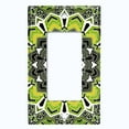 thumbnail image 5 of Metal Light Switch Plate Cover Mandala Green Black Flower Tile Pattern MDL059, 5 of 13