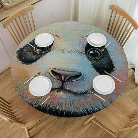 

Patifu Round Tablecloth 100% Polyester Stain-Resistant with Elastic Edge for Indoor and Outdoor Ideal for Restaurants Weddings Parties - Multiple Sizes Available 31 -35