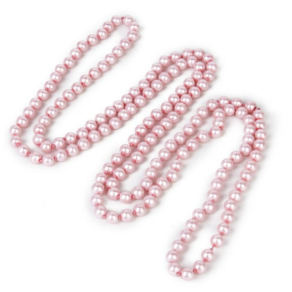 Pink 9mm 1.5M Pearl Beads Long Necklace Sweater Chain Wedding Xmas