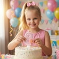 thumbnail image 4 of Floral Cake Topper, Spring Birthday Decor, Pink Daisy Flower Number 8 Candle With Tray - Fairy First Birthday Decorations, Glitter Cake Topper for Princess & Garden Parties, Flower H Number 8, 4 of 5